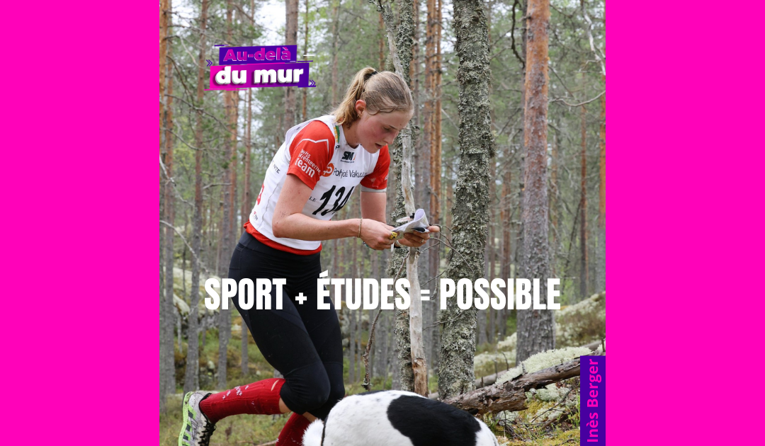 Image de Inès avec une carte à la main dans une forêt lors d'une course